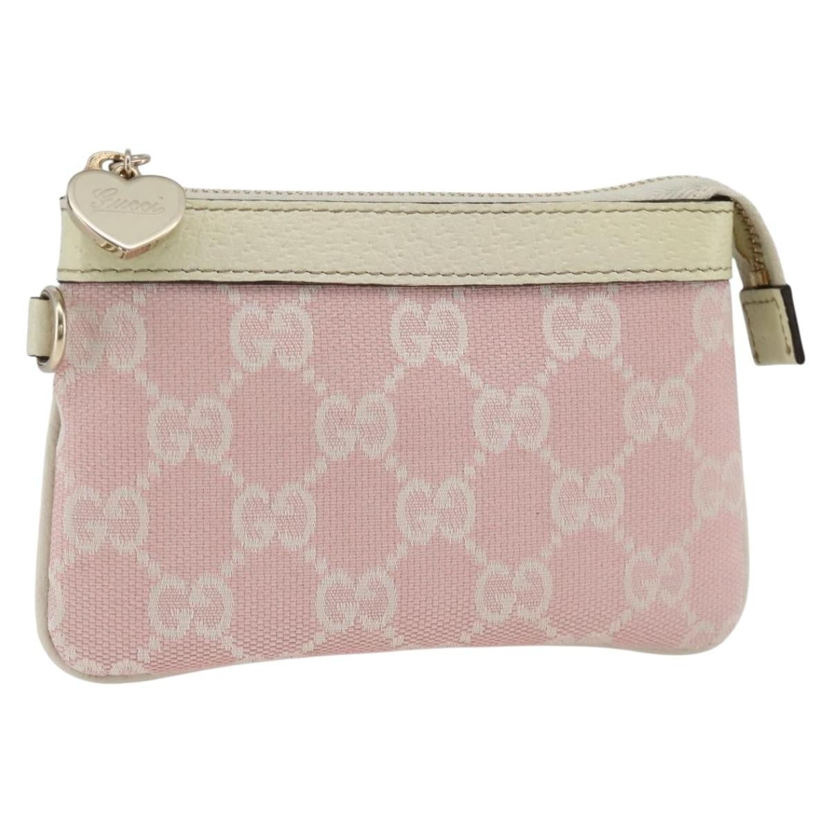 Gucci GUCCI GG Canvas Pouch Pink Gold Authentic BAZ875A Bag