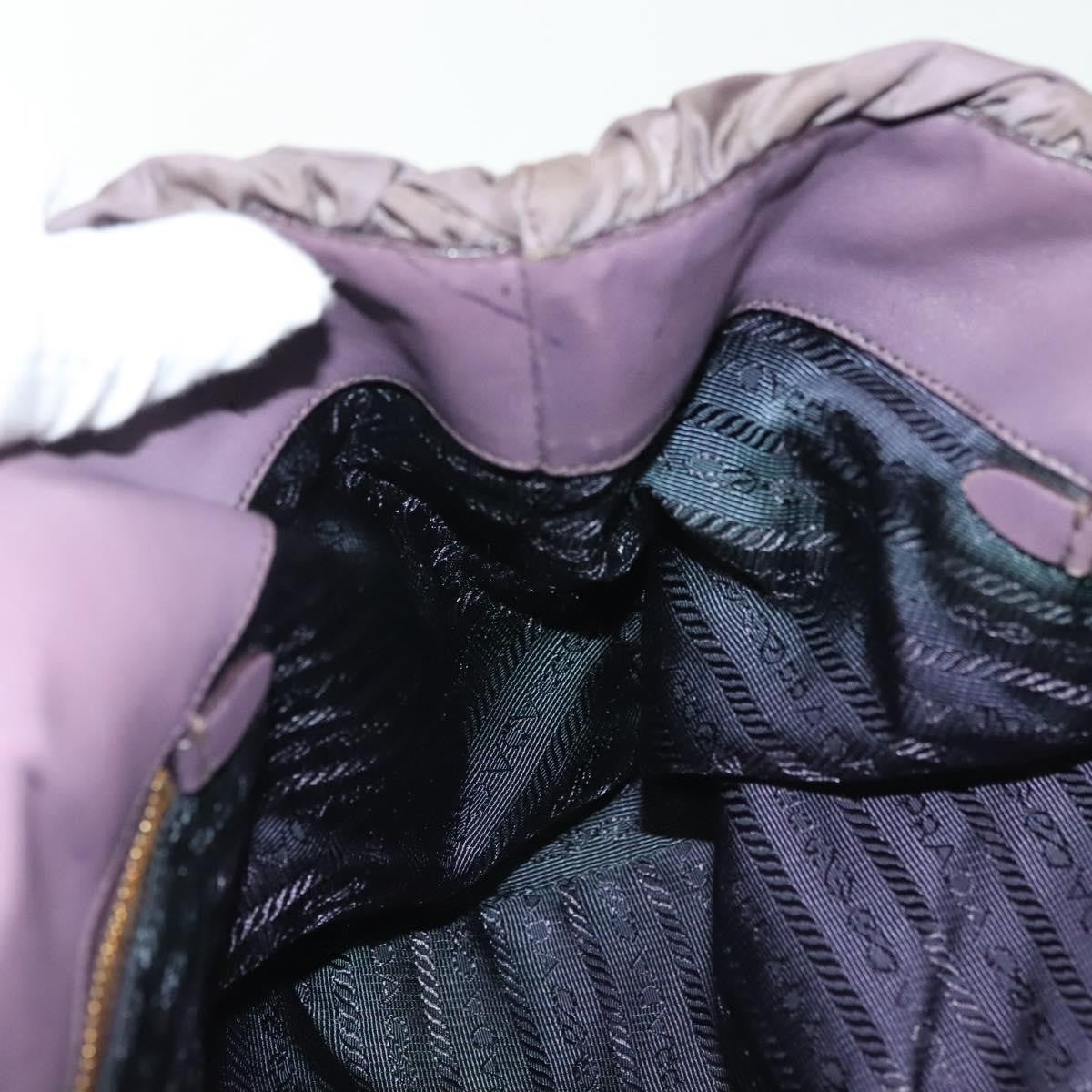 Prada PRADA Hand Bag Nylon Purple Gold Authentic 137586
