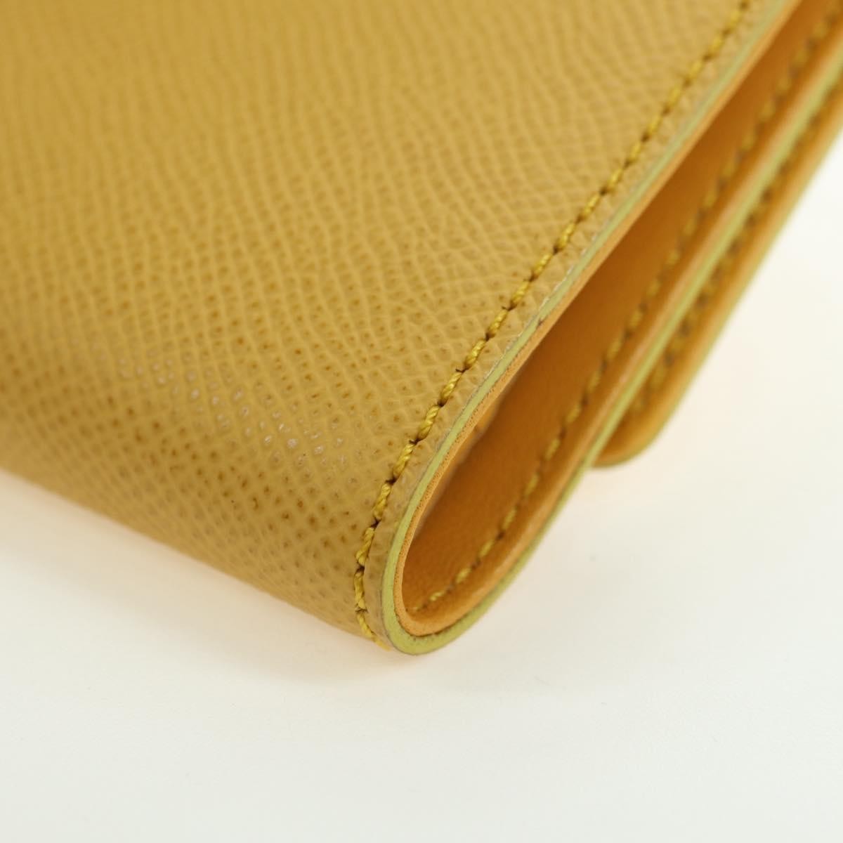Chanel CHANEL Wallet Grained Calf Skin Yellow Gold CC Authentic 180395M Bag