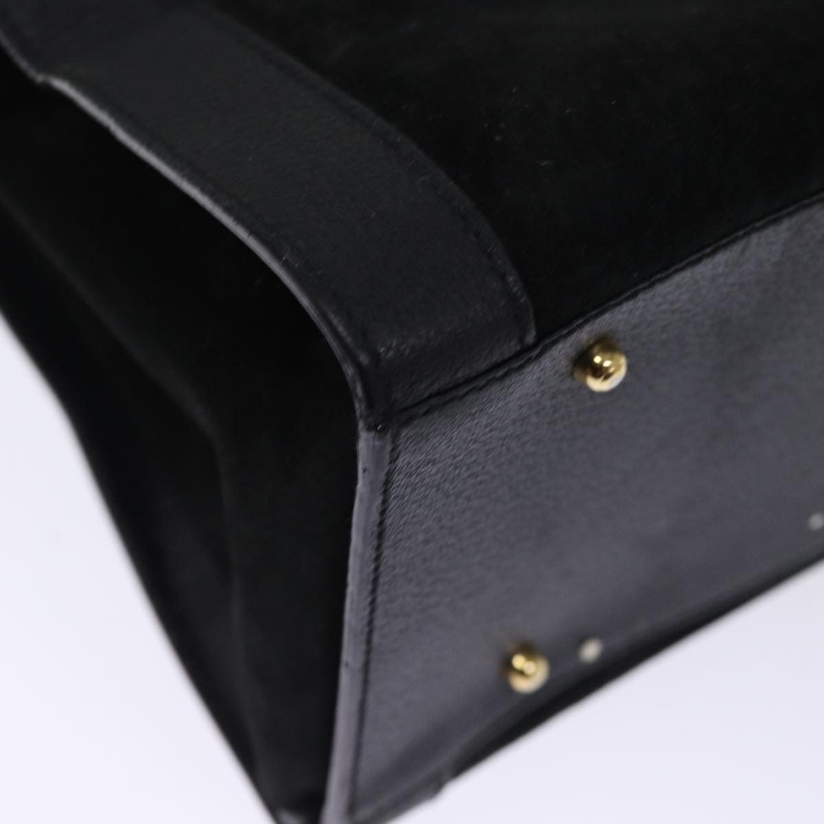 Gucci GUCCI Bamboo Tote Bag Suede Black 002 1186 0259 Authentic 75677