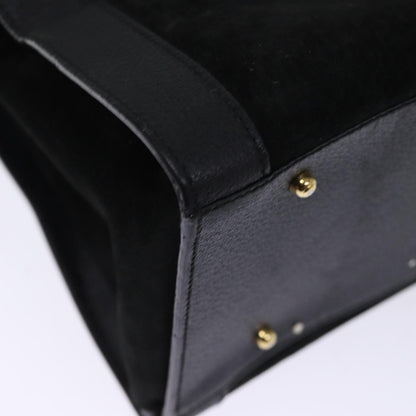 Gucci GUCCI Bamboo Tote Bag Suede Black 002 1186 0259 Authentic 75677