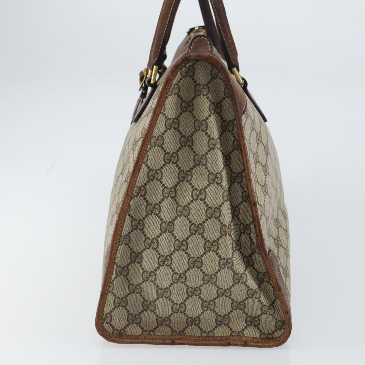 Gucci GUCCI GG Supreme Boston Bag PVC Old Gucci Beige Gold Authentic 158499