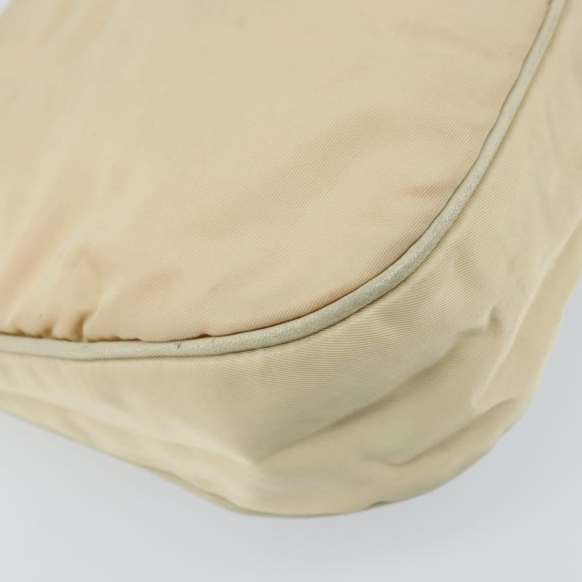Prada PRADA Shoulder Bag Nylon Beige Gold Authentic LNZ823