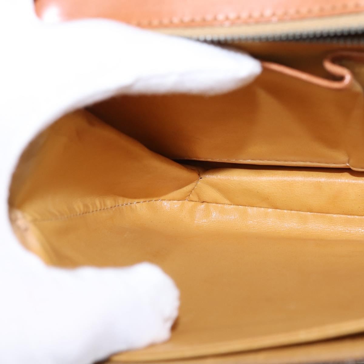 Celine CELINE Macadam Canvas Shoulder Bag PVC Leather Brown Gold Authentic 128916