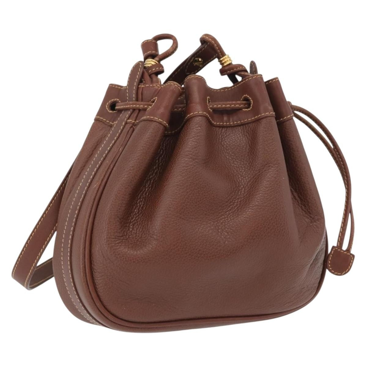 Gucci GUCCI Shoulder Bag Leather Brown Gold 007 984 0065 Authentic fm5085