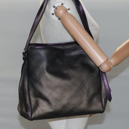 Burberry BURBERRY Nova Check Tote Bag PVC Brown Authentic ti2634