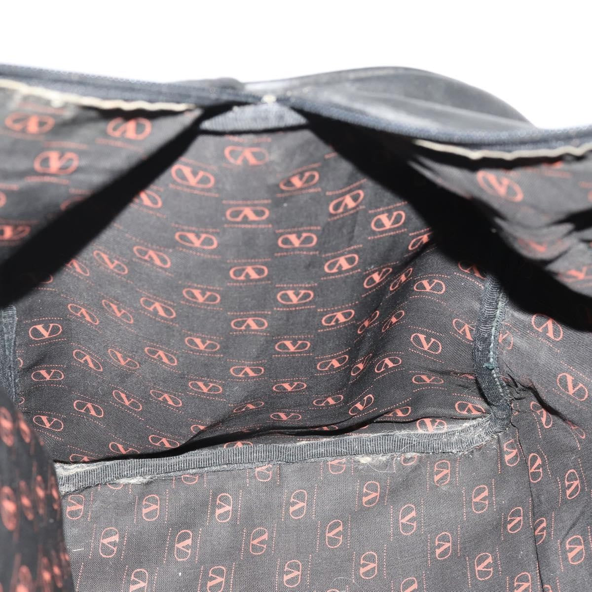 Valentino VALENTINO Boston Bag Leather Black Gold Authentic bs35030A