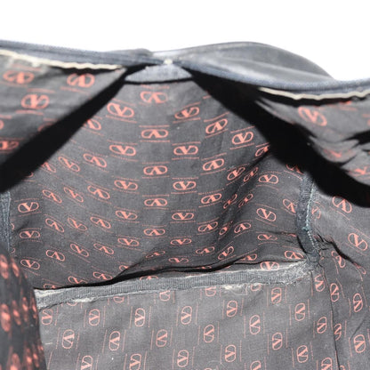 Valentino VALENTINO Boston Bag Leather Black Gold Authentic bs35030A