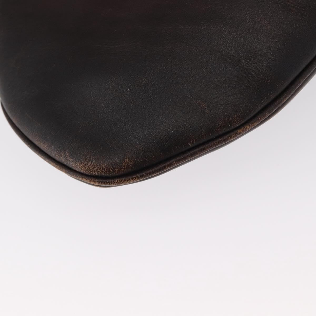 Gucci GUCCI Shoulder Bag Leather Brown 105374 Authentic 156795