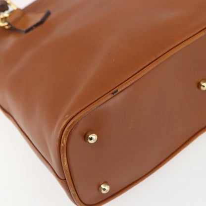 Gucci GUCCI Bamboo Hand Bag Leather 2way Brown Gold 000 1274 0290 Authentic 155221
