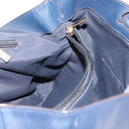 Salvatore Ferragamo Salvatore Ferragamo Vala Tote Bag Leather Navy Gold Authentic 145957