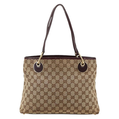 Gucci GUCCI GG Canvas Tote Bag Beige Gold 120837 Authentic YKZ1152