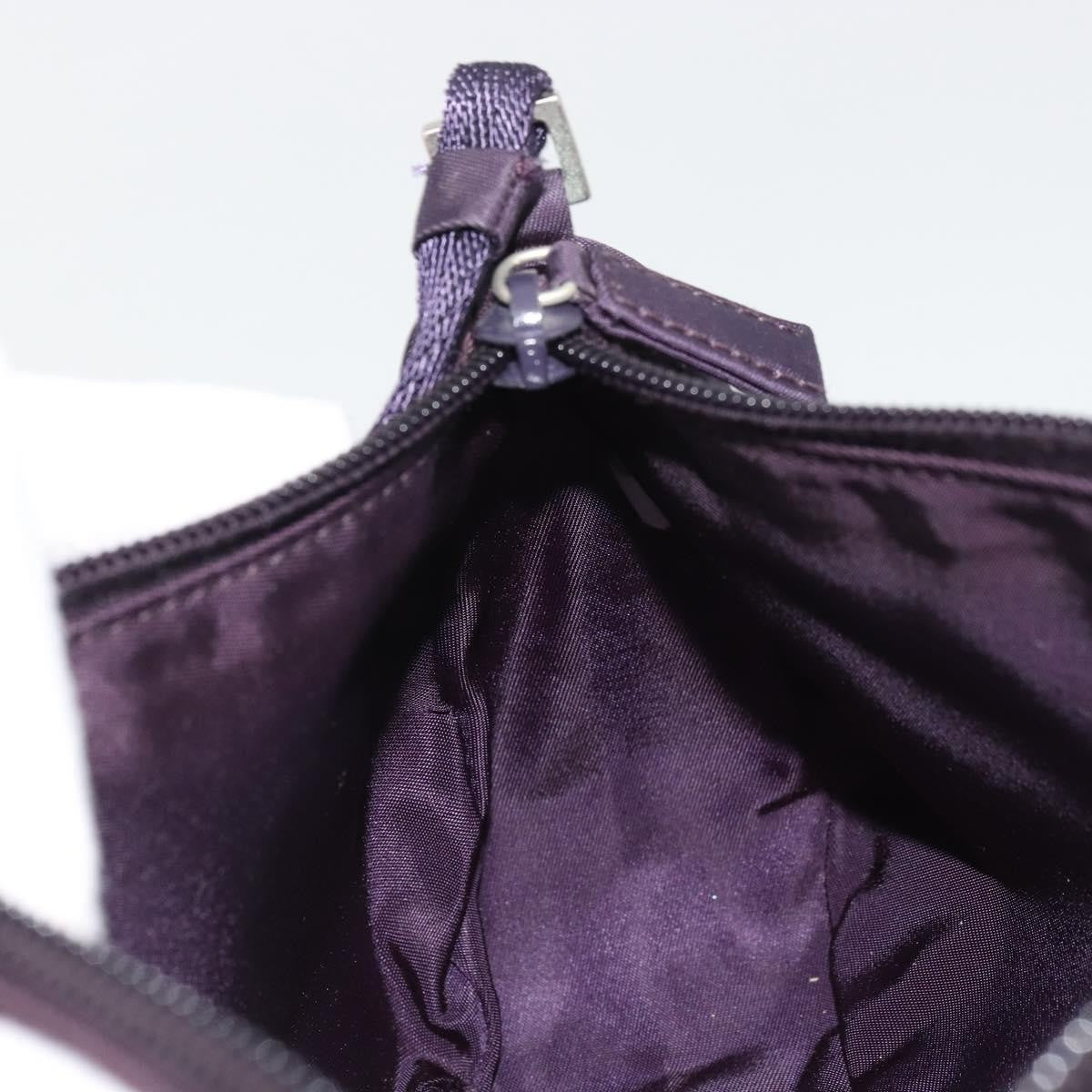 Prada PRADA Pouch Hand Bag Nylon Purple Silver Authentic 175303