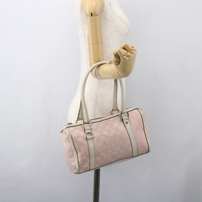 Gucci GUCCI GG Canvas Hand Bag Outlet Pink Gold 130942 Authentic 160602