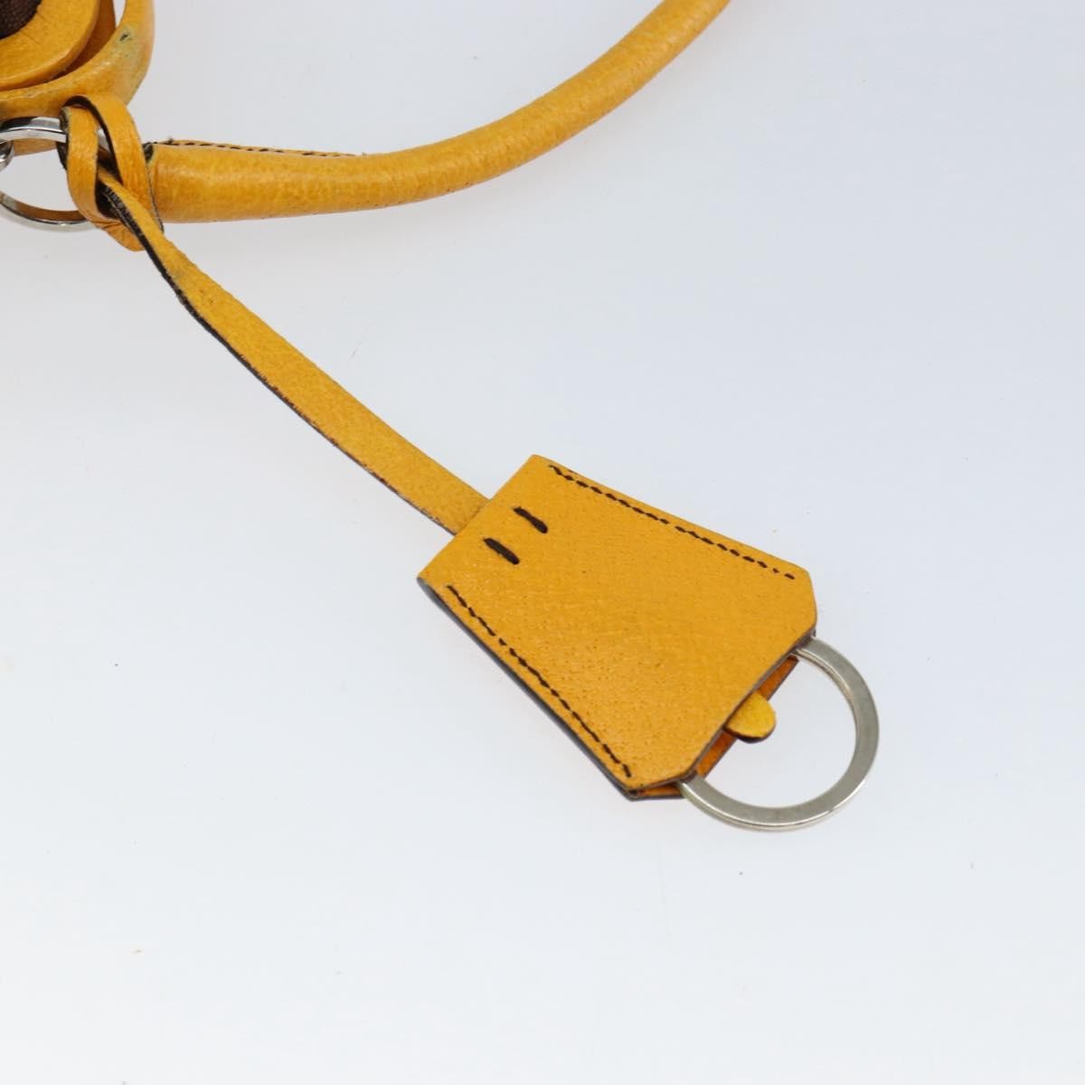Prada PRADA Hand Bag Canvas Yellow Brown Authentic 154533