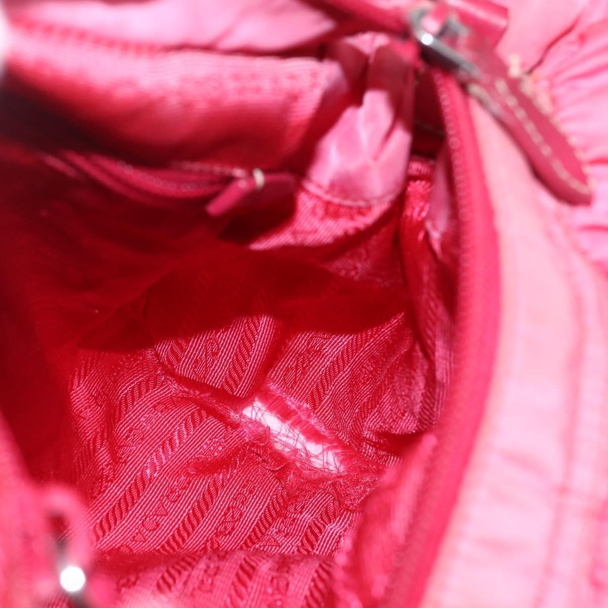 Prada PRADA Hand Bag Nylon 2way Pink Gold Authentic 159239