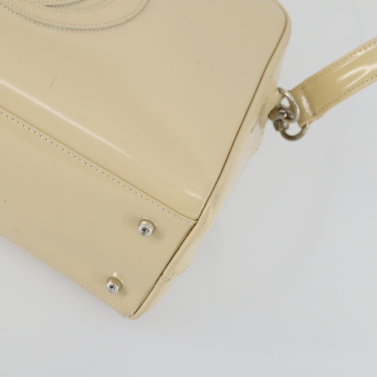 Gucci GUCCI Hand Bag Patent leather 2way Beige Silver 000 1274 0505 Authentic 155235
