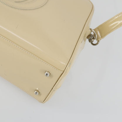Gucci GUCCI Hand Bag Patent leather 2way Beige Silver 000 1274 0505 Authentic 155235