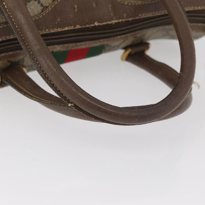 Gucci GUCCI GG Supreme Web Sherry Line Boston Bag PVC Beige Gold 40 02 006 Authentic BAZ556