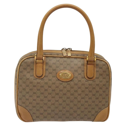 Gucci GUCCI Micro GG Supreme Hand Bag PVC Beige Gold 000 39 0030 Authentic BA2146