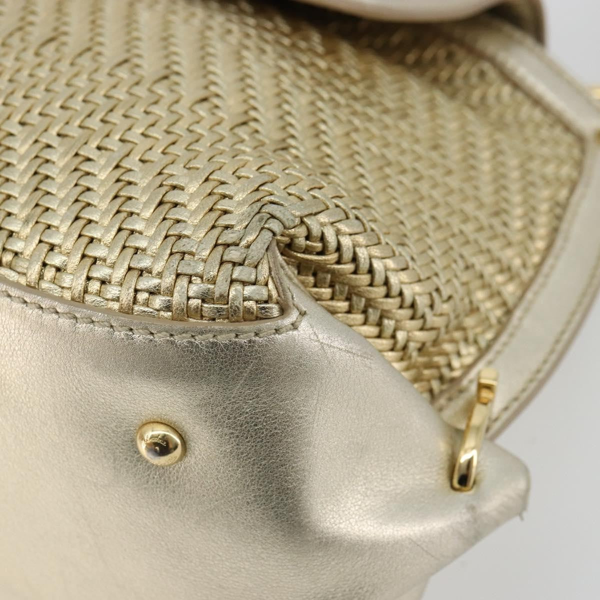 Salvatore Ferragamo Salvatore Ferragamo Sofia Gancini Hand Bag Leather 2way Gold Authentic 179912A