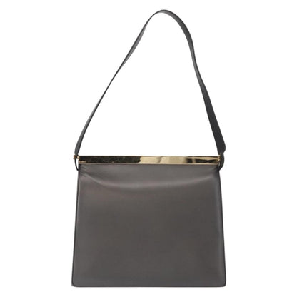 Gucci GUCCI Shoulder Bag Leather Black Gold Authentic BA8638