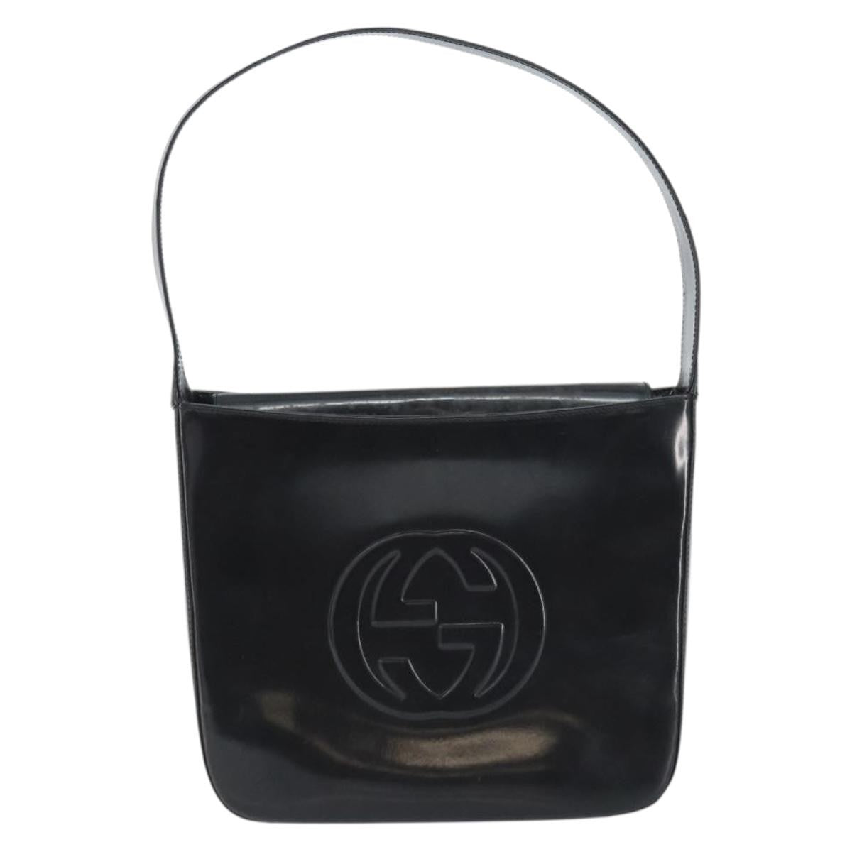 Gucci GUCCI Shoulder Bag Enamel Black 000 0506 Authentic ep12258