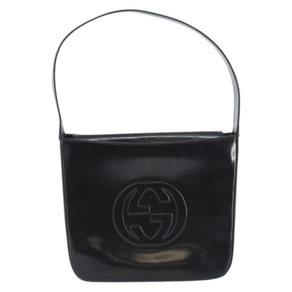 Gucci GUCCI Shoulder Bag Enamel Black 000 0506 Authentic ep12258