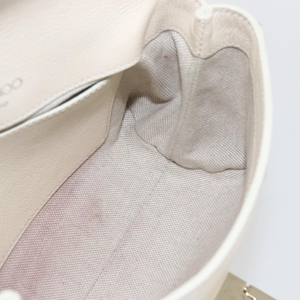 Jimmy Choo Jimmy Choo Chain Shoulder Bag Leather White Gold Authentic bs31956