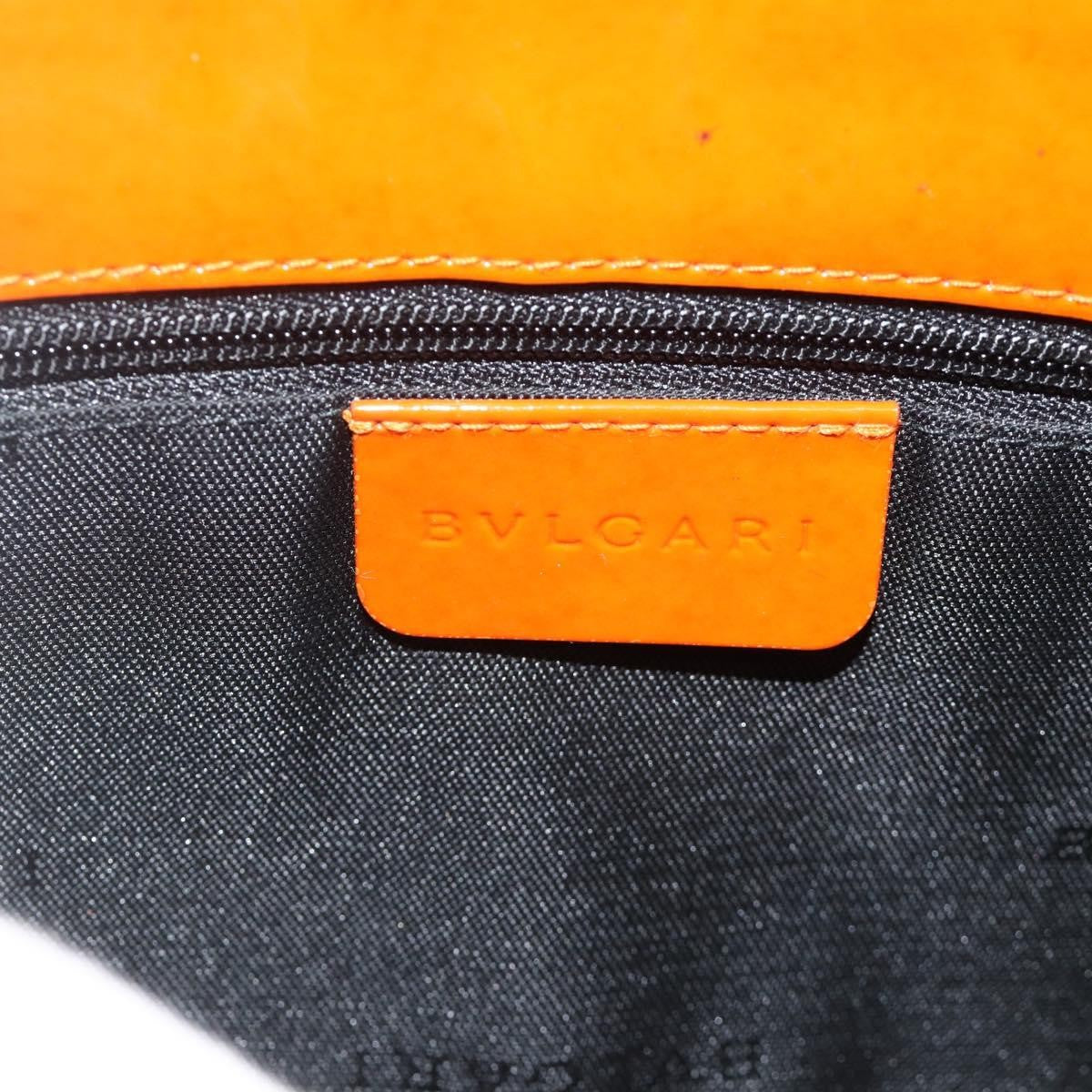 Bvlgari BVLGARI Shoulder Bag Patent leather Orange Silver Authentic BA12153A