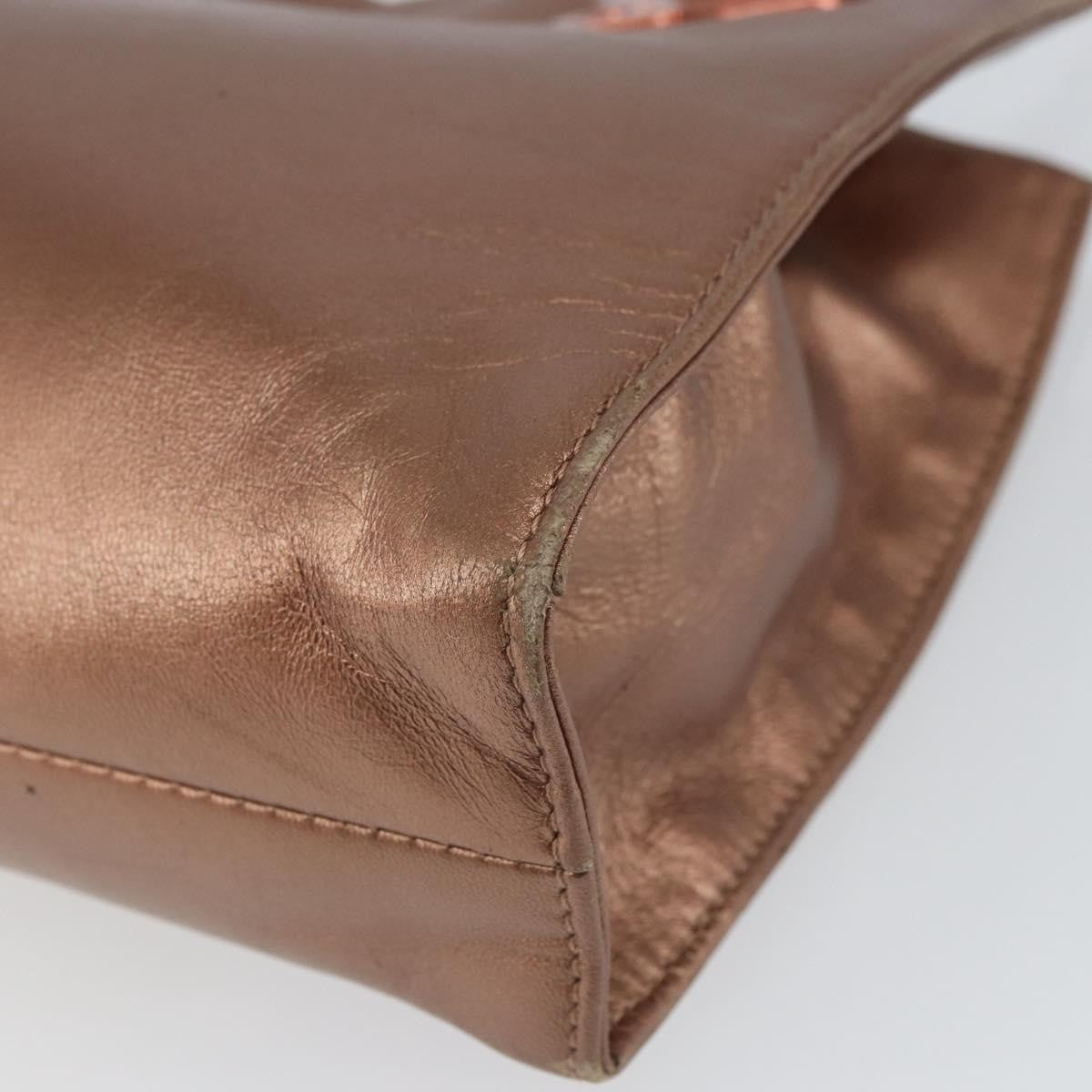 Loewe LOEWE Shoulder Bag Leather Brown Gold Authentic 162859
