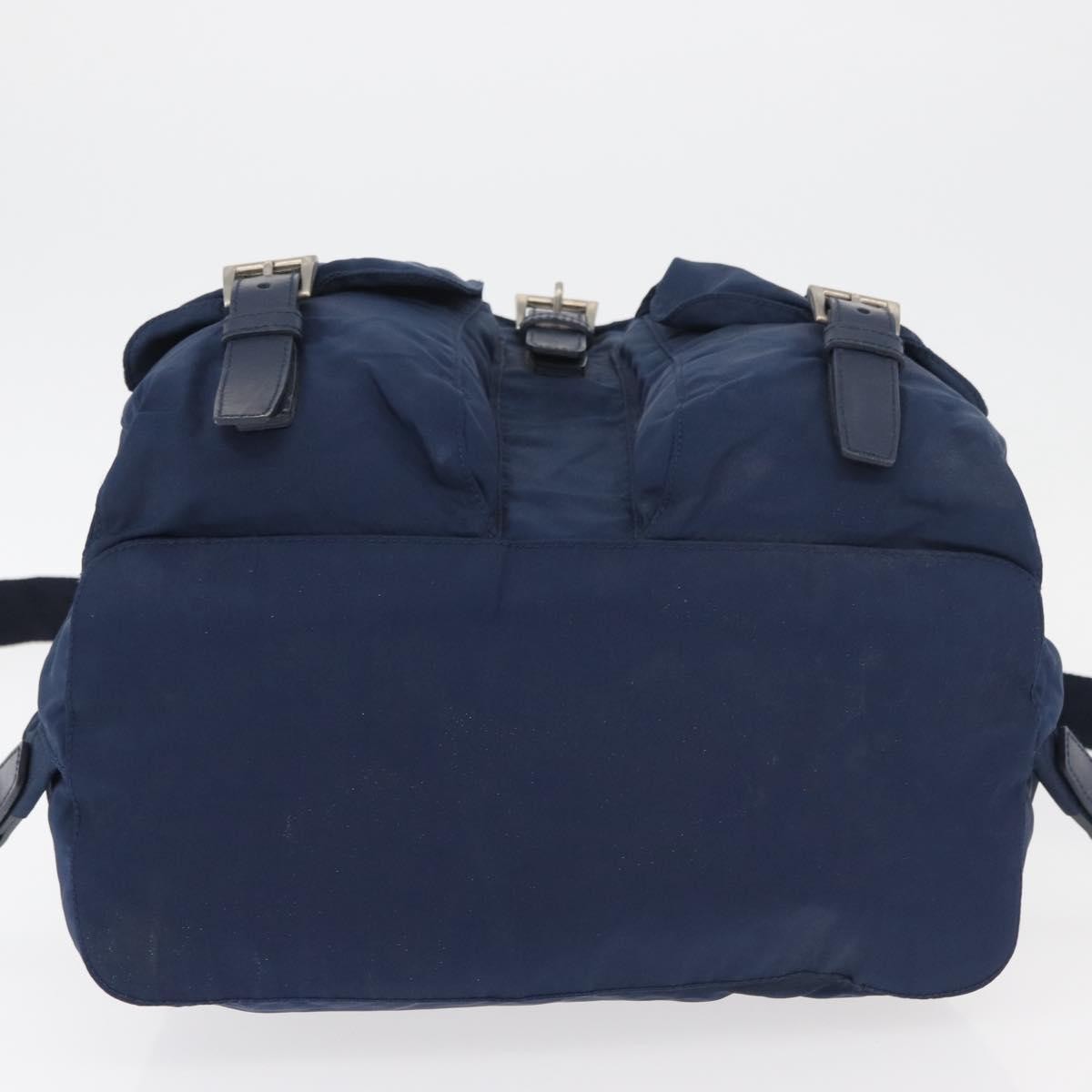 Prada PRADA Backpack Nylon Navy Silver Authentic 161363 Bag