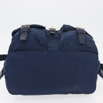 Prada PRADA Backpack Nylon Navy Silver Authentic 161363 Bag