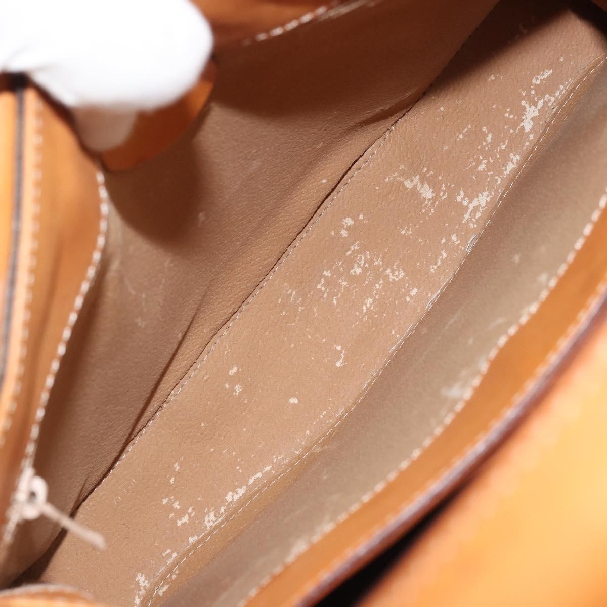 Celine CELINE Macadam Canvas Hand Bag PVC Leather Brown Gold Authentic YKZ1290