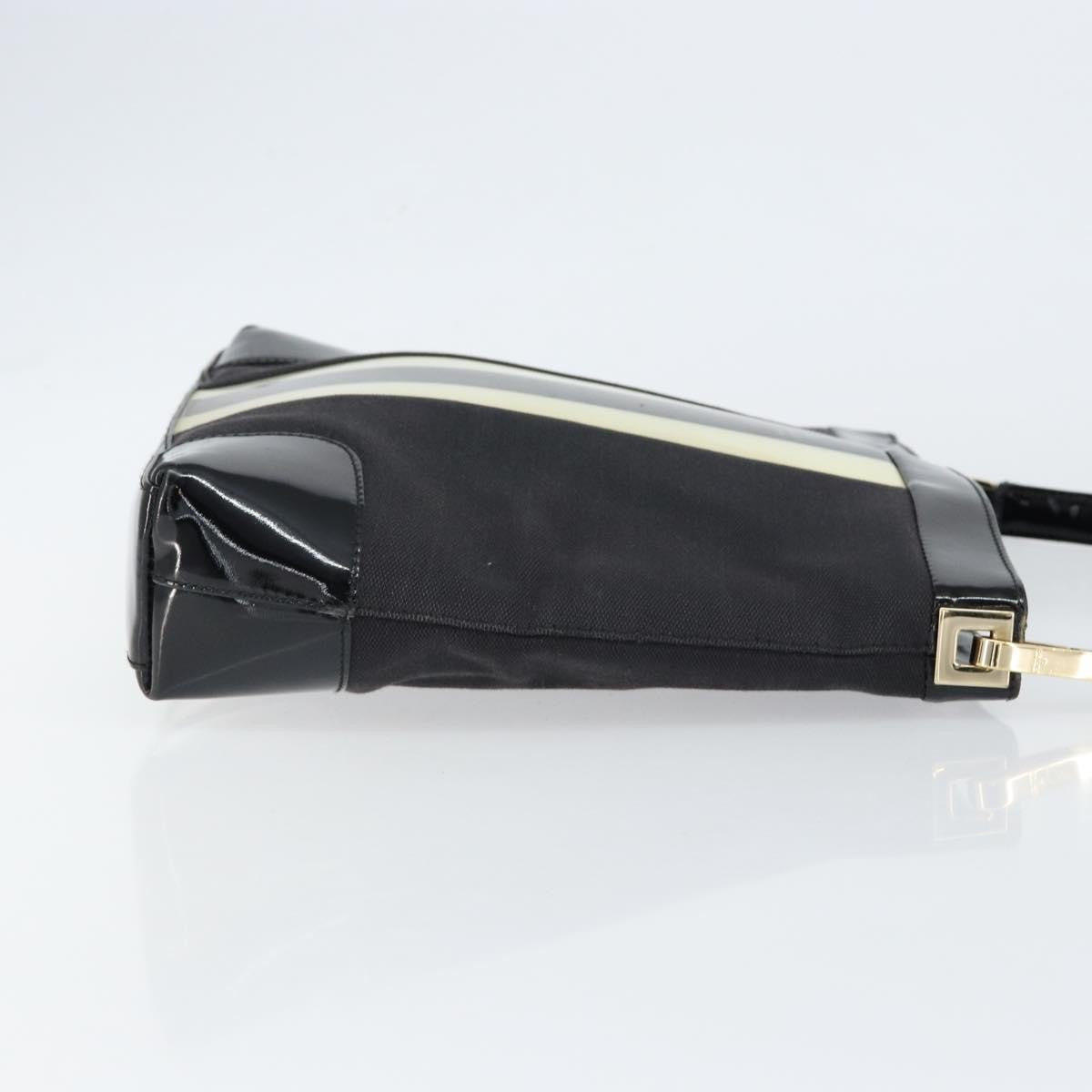 Gucci GUCCI Shoulder Bag Enamel Canvas Black Gold 001 4231 Authentic 121347