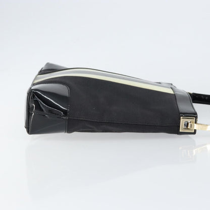 Gucci GUCCI Shoulder Bag Enamel Canvas Black Gold 001 4231 Authentic 121347