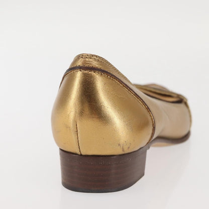 Gucci GUCCI Pumps Leather Gold Authentic ac3875 Bag