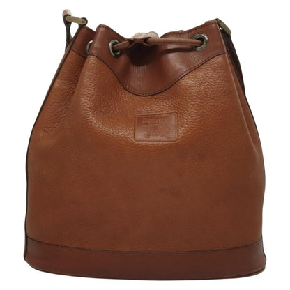 Burberrys Burberrys Shoulder Bag Leather Brown Gold Authentic ep9966