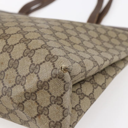 Gucci GUCCI GG Supreme Tote Bag PVC Beige 156 02 109 Authentic bs30092