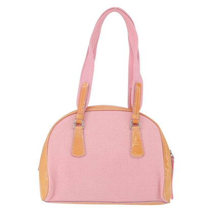 Prada PRADA Hand Bag Canvas Pink Silver Authentic 172212