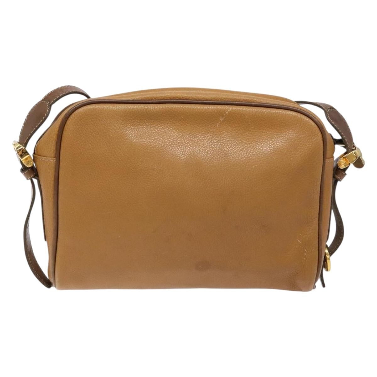 Loewe LOEWE Shoulder Bag Leather Brown Gold Authentic am8960