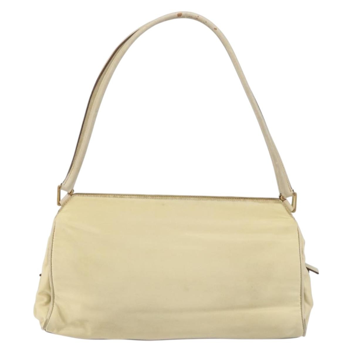 Prada PRADA Shoulder Bag Nylon Beige Gold Authentic ep12445