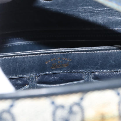 Gucci GUCCI GG Supreme Shoulder Bag PVC Navy Silver Authentic BAZ550