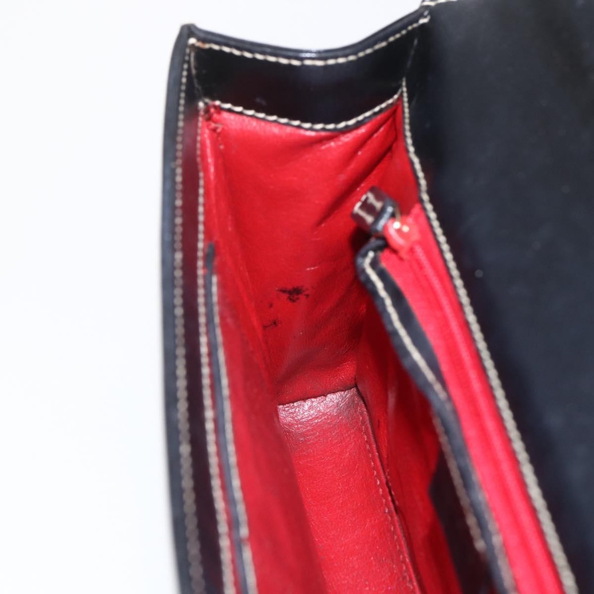 Gucci GUCCI Shoulder Bag Leather Black Gold 001 4214 Authentic 148566