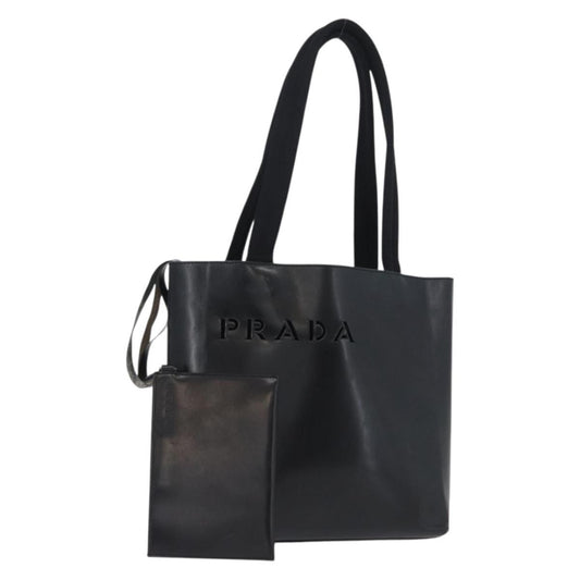 Prada PRADA Tote Bag Leather Black Authentic gh1848