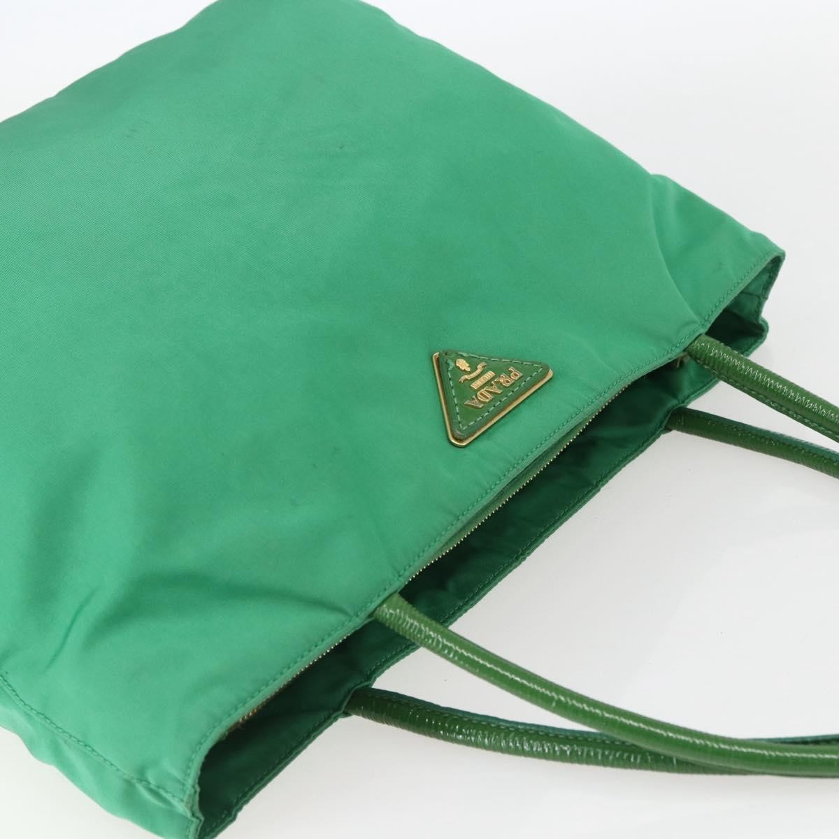 Prada PRADA Tote Bag Nylon Green Gold Authentic 155942
