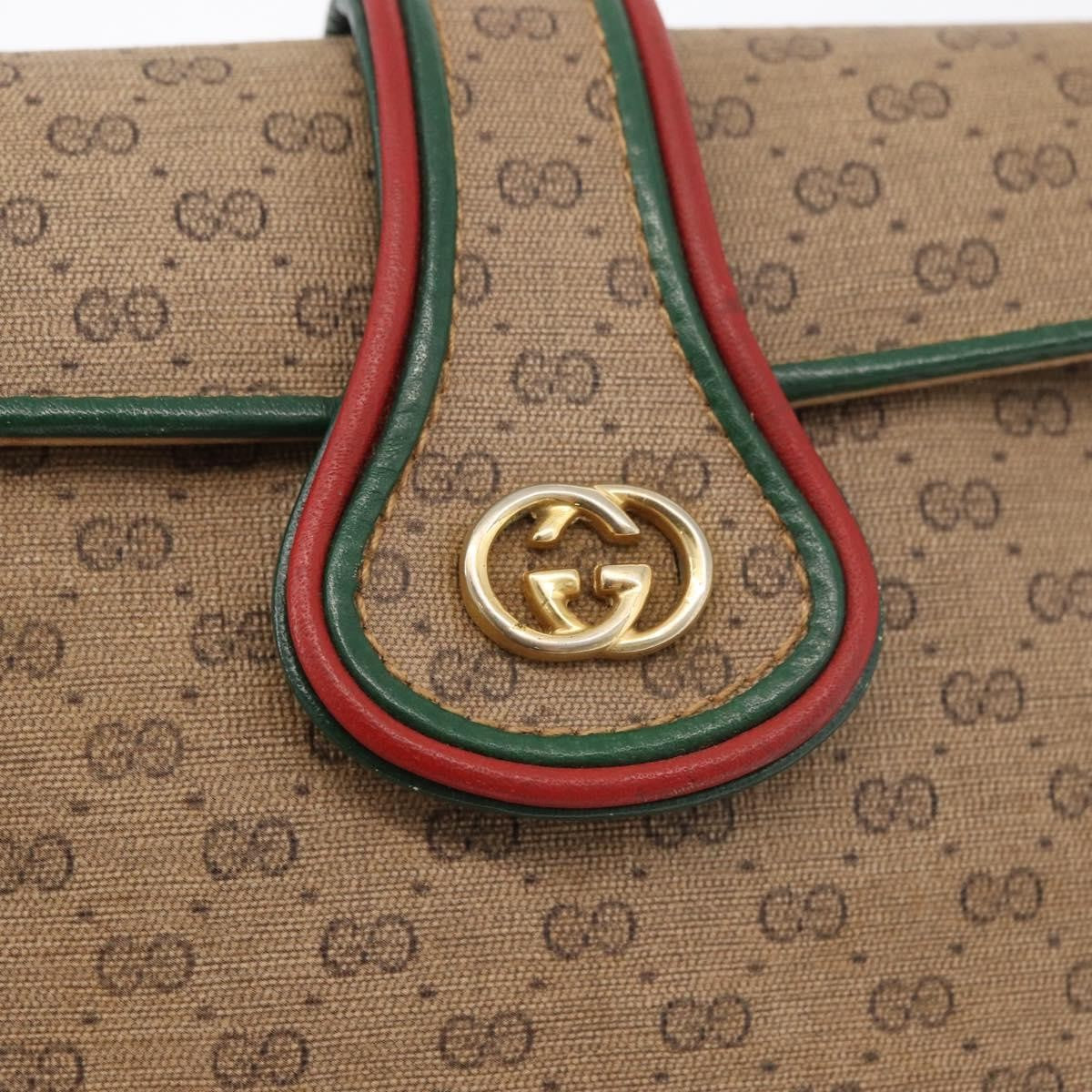 Gucci GUCCI Micro GG Supreme Shoulder Bag PVC Beige Gold Authentic 176833