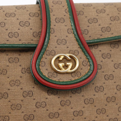 Gucci GUCCI Micro GG Supreme Shoulder Bag PVC Beige Gold Authentic 176833