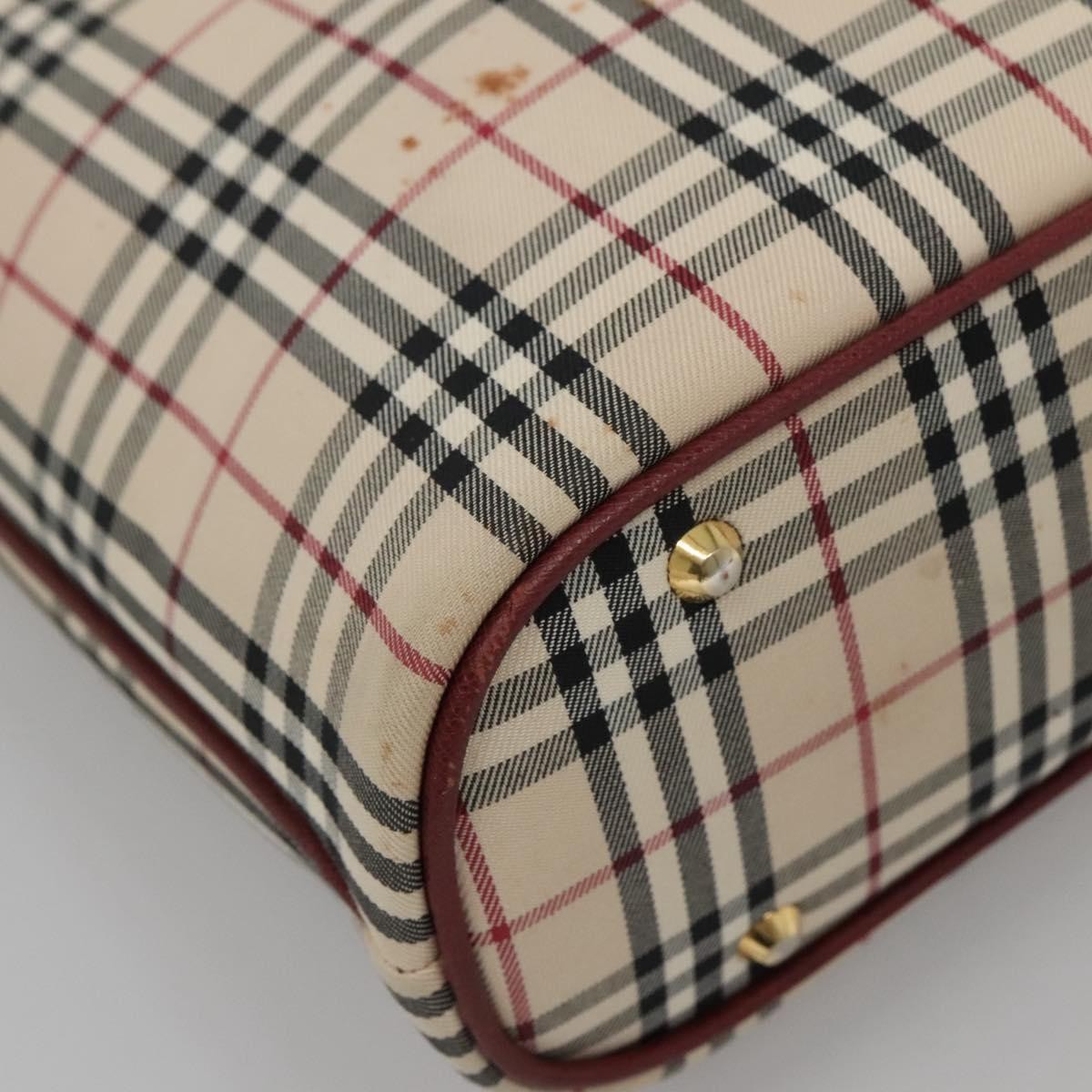 Burberry BURBERRY Nova Check Tote Bag Canvas Beige Gold Authentic 136853