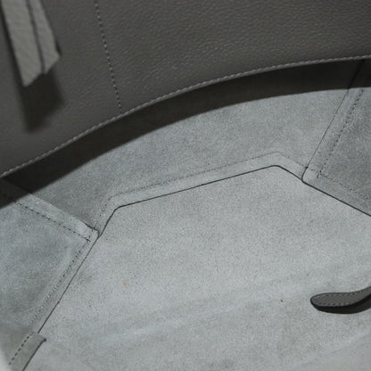 Celine CELINE Cabas Phantom Tote Bag Leather Gray Silver Authentic hk3679